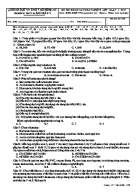 Đề thi khảo sát chất lượng lần 1 môn Hóa học - Mã đề 493 - Năm học 2008-2009 - Trường THPT chuyên Lê Quý Đôn (Có đáp án)